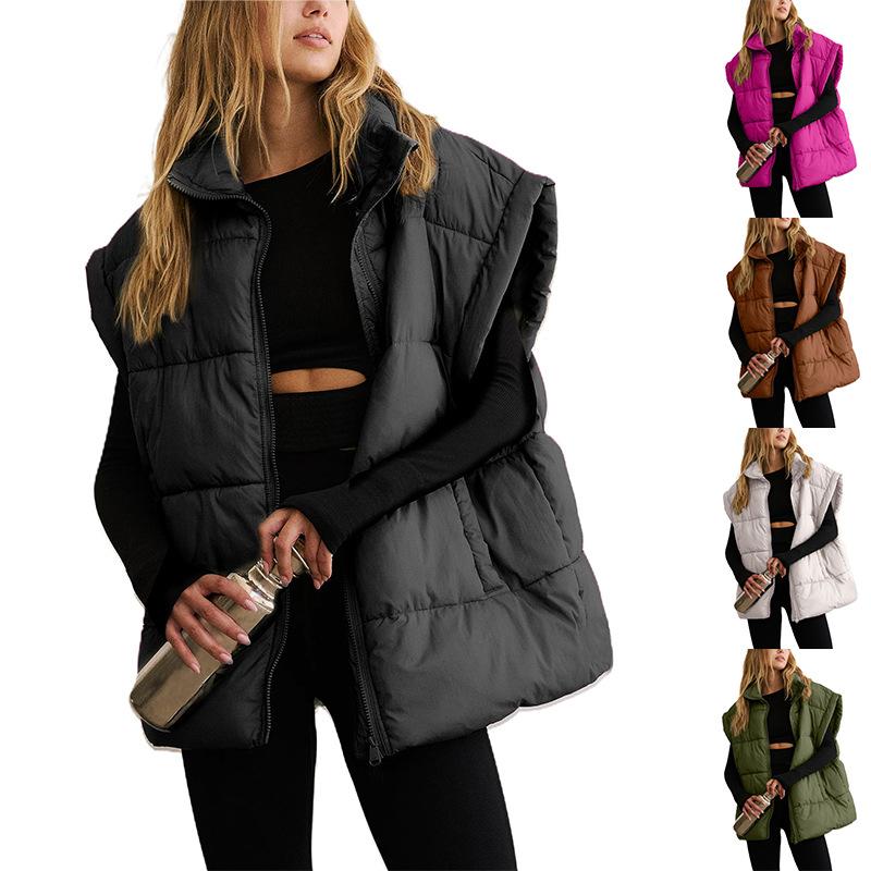 Gilet Imbottito Senza Maniche da Donna, Gilet Imbottito Leggero in Piuma, Capo d'Abbigliamento Casual Multicolore