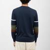 Men's ELLESSE Navy Blue Cotton Striped Sweater