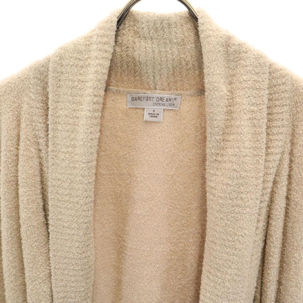 BAREFOOT DREAMS Long Sleeve Shawl Collar Cardigan S Beige Fluffy Roomwear Women Used