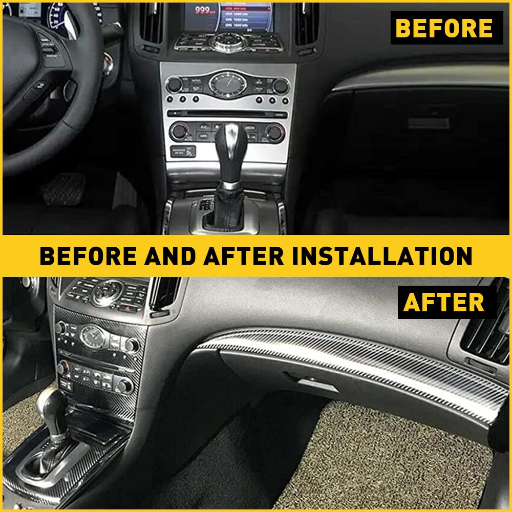 

1 комплект Декоративные накладки для интерьера автомобиля в стиле черного карбона для Infiniti G25 G37 2010-2016 Наклейки для самостоятельной отделки интерьера United States