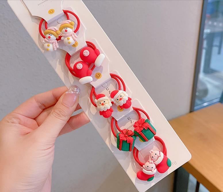 Ensemble de chouchous et pinces Rouges Festifs pour Enfants