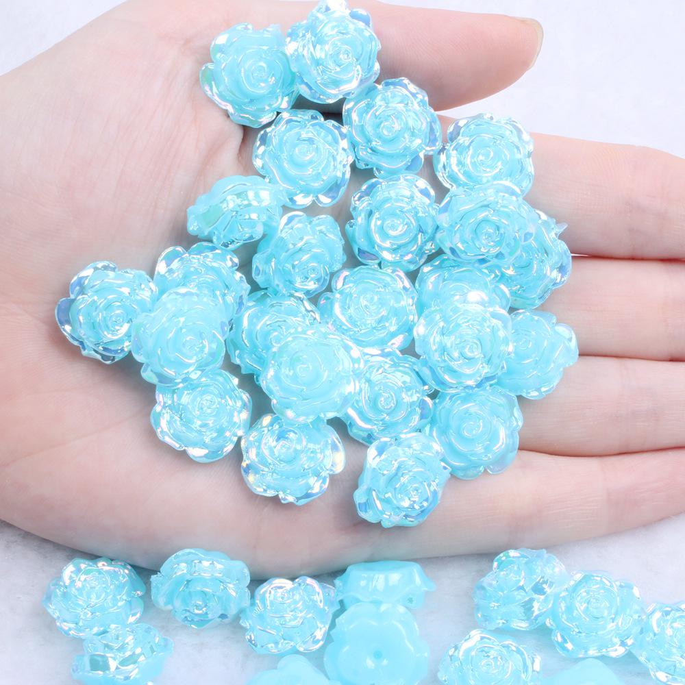Solid Color Resin Rose Pearl Stickers for DIY Phone & Jewelry Accessories
