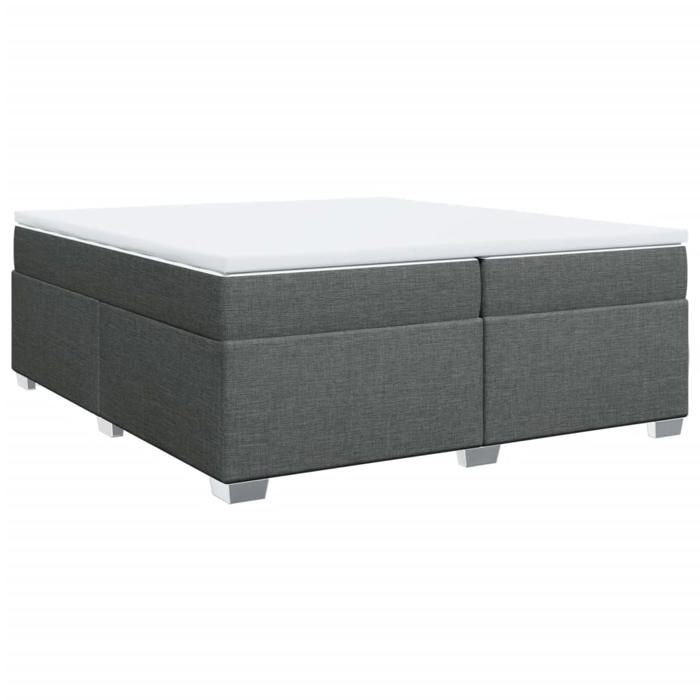 VidaXL Sommier à lattes de lit avec matelas Gris foncé 200x200cm Tissu 3285159