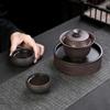Jianshui Purple Pottery Gaiwan Ceramic Handmade Household Kung Fu Tea Set Tea Bowl Tea Cup Tea Maker Tea Ceremony Tea Tureen