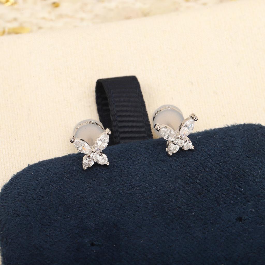 New Hot Brand Vintage Earrings for Women Fashion Luxury Jewelry Butterfly 925 Sliver Designer Eardrop Lady Party Stud Earring