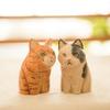 Wooden Cat Sculpture Vintage Desk Ornament For Office Decor And Gift Giving