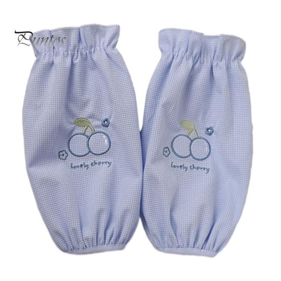 Breathable Waffle Knit Sleeves Winter Stain Resistant Sleeves, Cute Cherry Embroidery Print, Fabric Anti-dirty Arm Housework Clothing Guards
