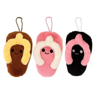 Cute Slipper Plush Keychain With Squeaky Sound Soft Stylish Bag Hanging Charm For Bags Gifts Kids And Teens