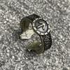 Viking Rune Ring Adjustable Norse Jewelry for Women Men Vintage Runic Amulet Stylish Unisex Design