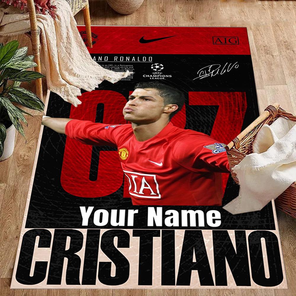 Cristiano Ronaldo (32) Customizable Name Floor Mat Suitable for Game Room Study room Hallway Decorate room Antislip Carpet Decorate Offices