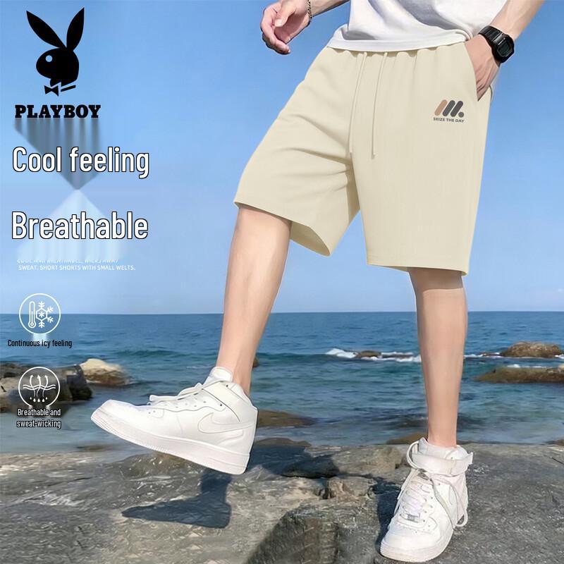 PLAYBOY Men s Waffle Knit Casual Shorts M