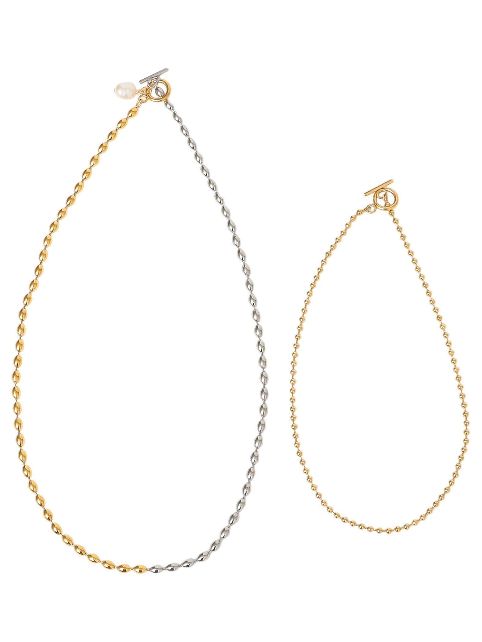 

[SHIPS for women] Stainless Steel Combination Color Layered Necklace for Women 319200591 Gold ONE SIZE