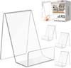 4 Pack Acrylic Book Stands for Display, Clear Book Holder Display Stand, 4-Inch Small Easel Picture Stands for Vinyl, Postcard