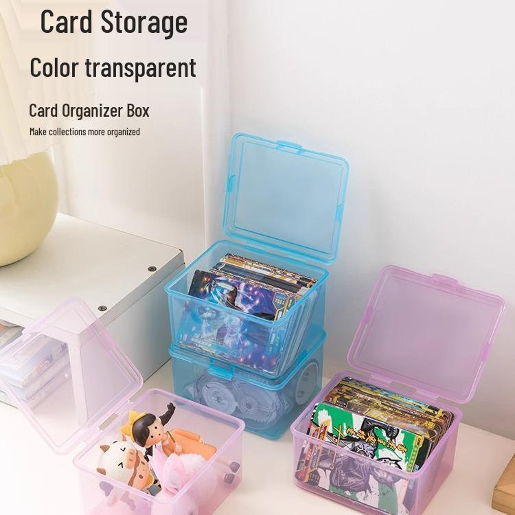 Transparent Dustproof Card & Coin Organizer with Lid for Kids & Students