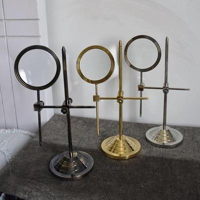 Lot de 3 loupes en laiton avec support réglable, cadeau couple, cadeau petite amie, cadeau pour père, cadeau pour mari, cadeau pour lui