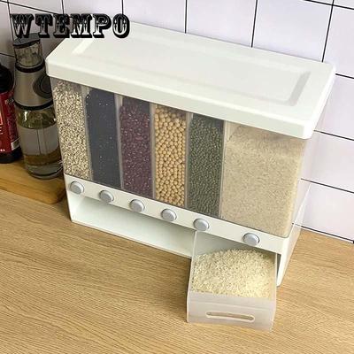 10KG Sealed Rice Storage Box Wall Mounted Cereal Grain Container Dry Food Dispenser Grain Storage Jar Bucket Kitchen Storage Tools Plastic Container