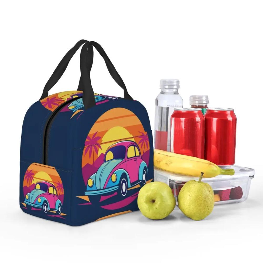 Beach Cartoon Camping Vehicle Insulated Lunch Bag for Kids School Cooler Thermal Food Box Tote Portable Lunch Boxes Container
