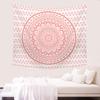 VIKAMA Pink Mandala Tapestry Indian Hippie Psychedelic Wall Hanging Bedroom Teen Room Yoga Room Meditation Wall Decoration