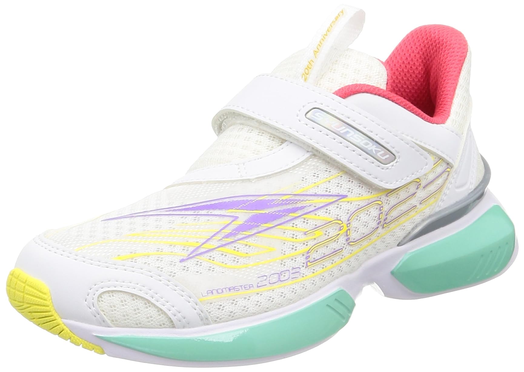

Shunsoku Kids Shoes Sneakers Athletic Shoes for Boys and Girls Wide Width Lightweight 20th Anniversary Model 3E White Multi 16~25cm 22.5cm
