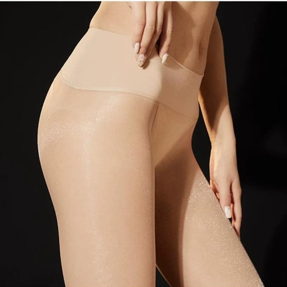 360 Ultra-thin Seamless Crotch Pearlescent Sexy Flash Ultra-thin Stockings Women, Gypsy Pantyhose Bright Invisible Transparent