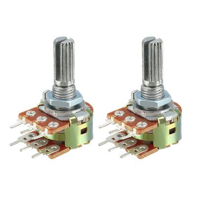 5 Stück/Set Wh148 50K 6 Pins Achse Verstärker Dual Stereo Potentiometer 10K Ohm Universelle Lautstärkeregelung