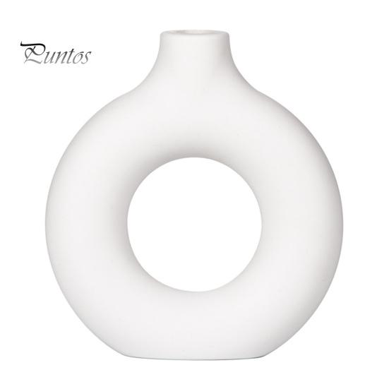 

Ваза для пончиків. Небийна порожниста ваза. Мінімалістичний стиль бохо. Настільна декоративна ваза для квітів. Весілля. Офісна спальня. S білий