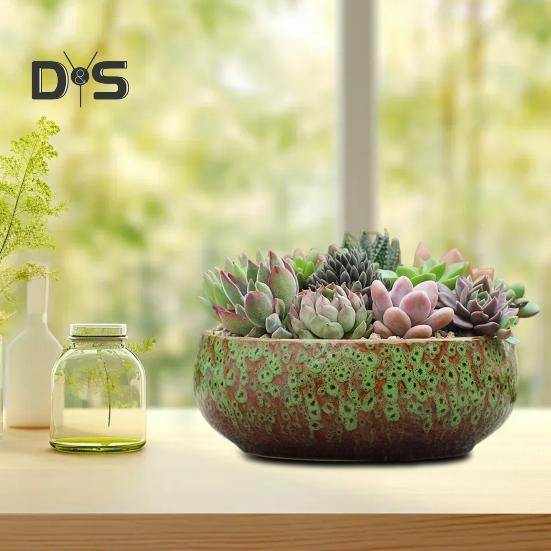 Ceramiczna miska Lotus dla roślin wodnych, szczelna hydroponiczna doniczka na kwiaty, ceramiczna miska wysokotemperaturowa dla sukulentów, akwarium