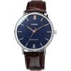 CaSio Men S Quartz Watch Navy Brown Leather Mtp Vt01l 2b