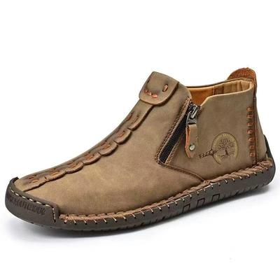 Men Boots Fashion Zipper Shoes Leather Men Ankle Boots