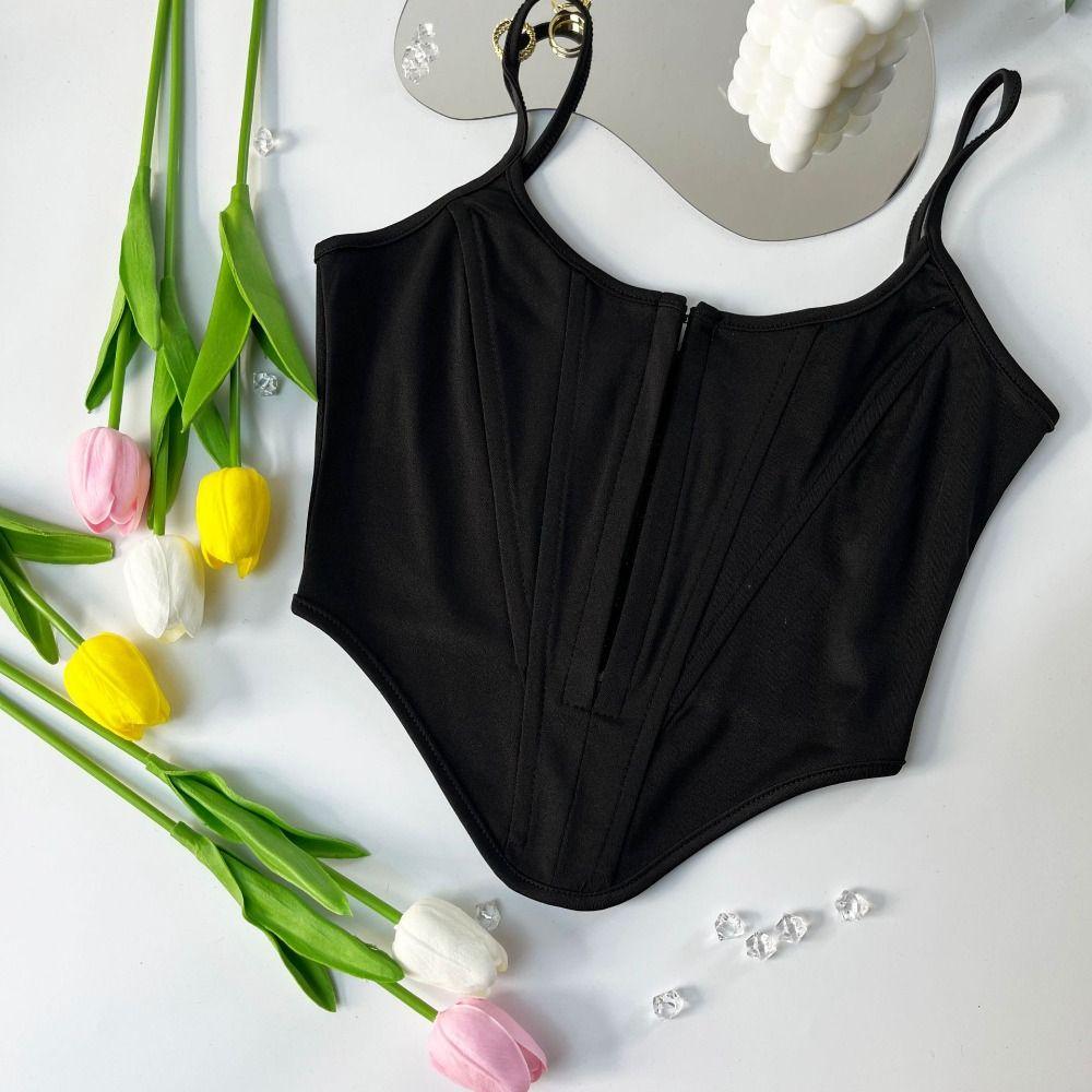 

Однотонный топ-майка с грудью, облегающий топ с поясом, милый жилет на подтяжках, уличная одежда s бежевый