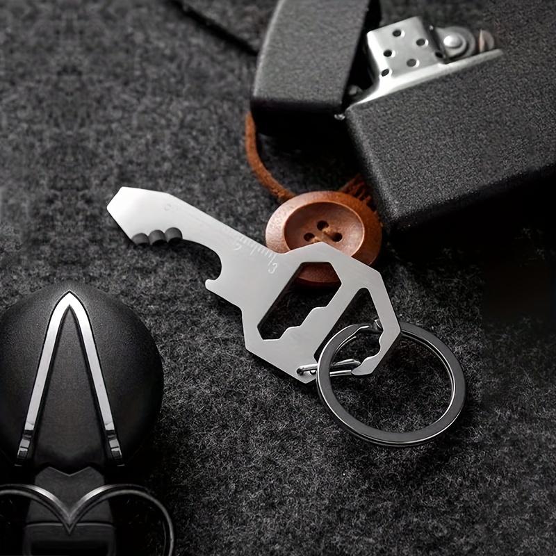 Keychain Bottle Opener Multi Tool, 6-in-1Keychain Pocket Tool for Bottle Opener, Screwdriver, Ruler, Wrench, Bit Driver