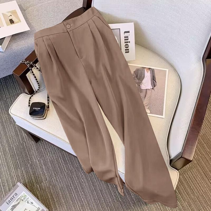 Women's Spring & Autumn Loose Fit Blazer and Wide-Leg Pants Set