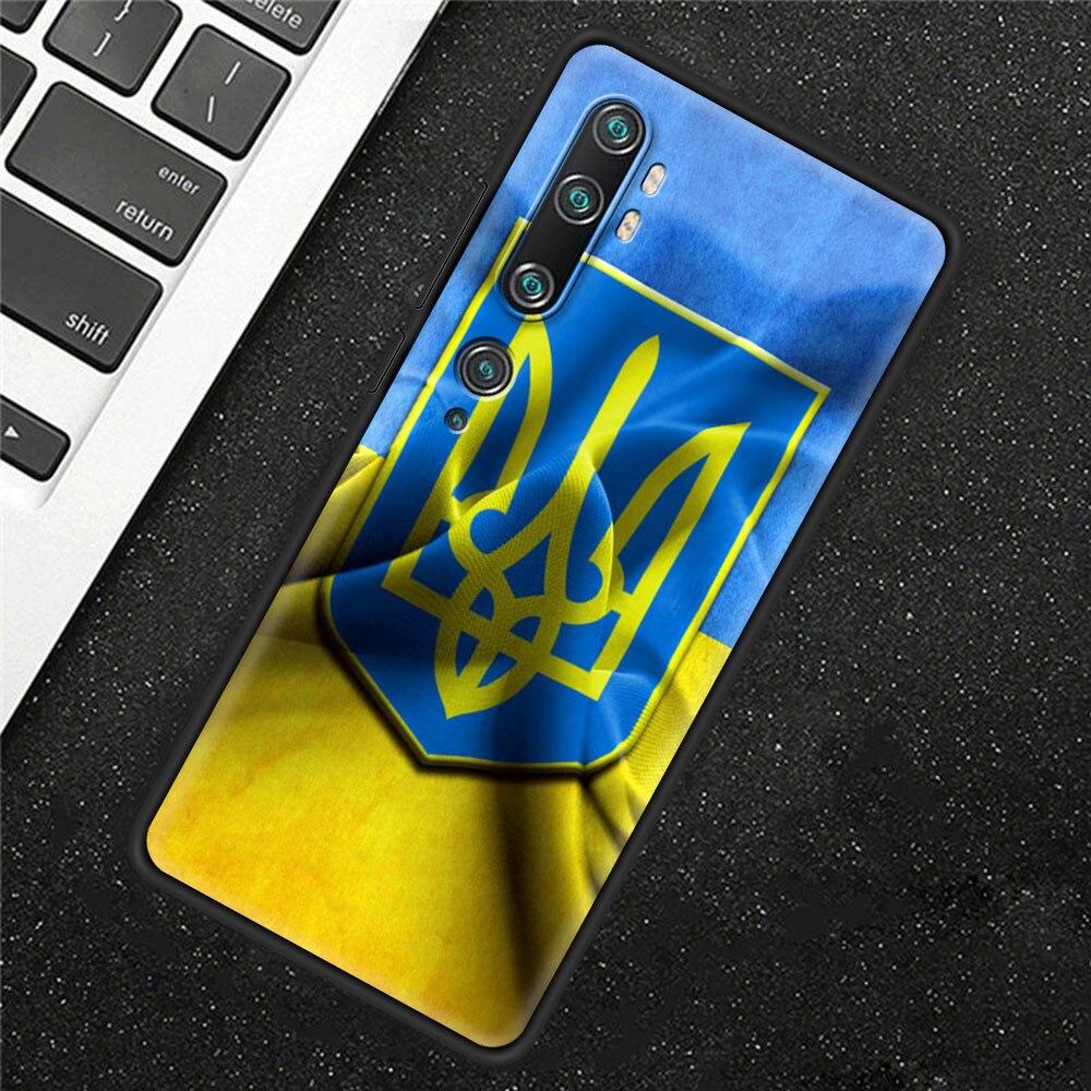 Ukraine Flag Painted Bling Case For Xiaomi Mi Poco X3 NFC M3 Pro Note 10 Lite 11 10T Pro 5G 9T Silicone Phone Coque Black Cover