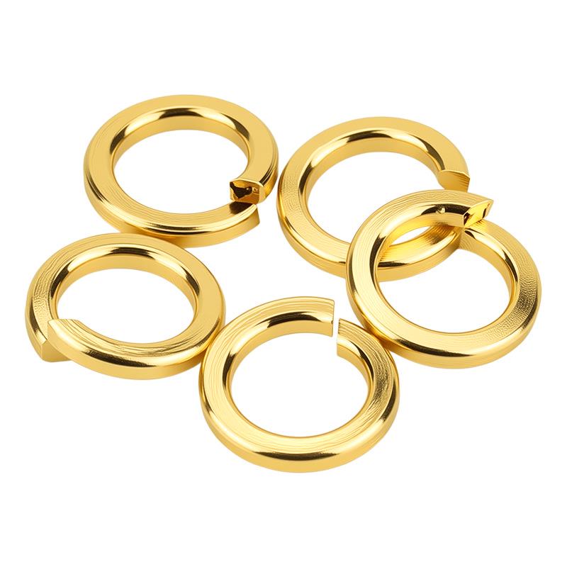 304 Titanium Gold Plated Stainless Steel Split Lock and Flat Washer Shim (Sizes: M2-M10)