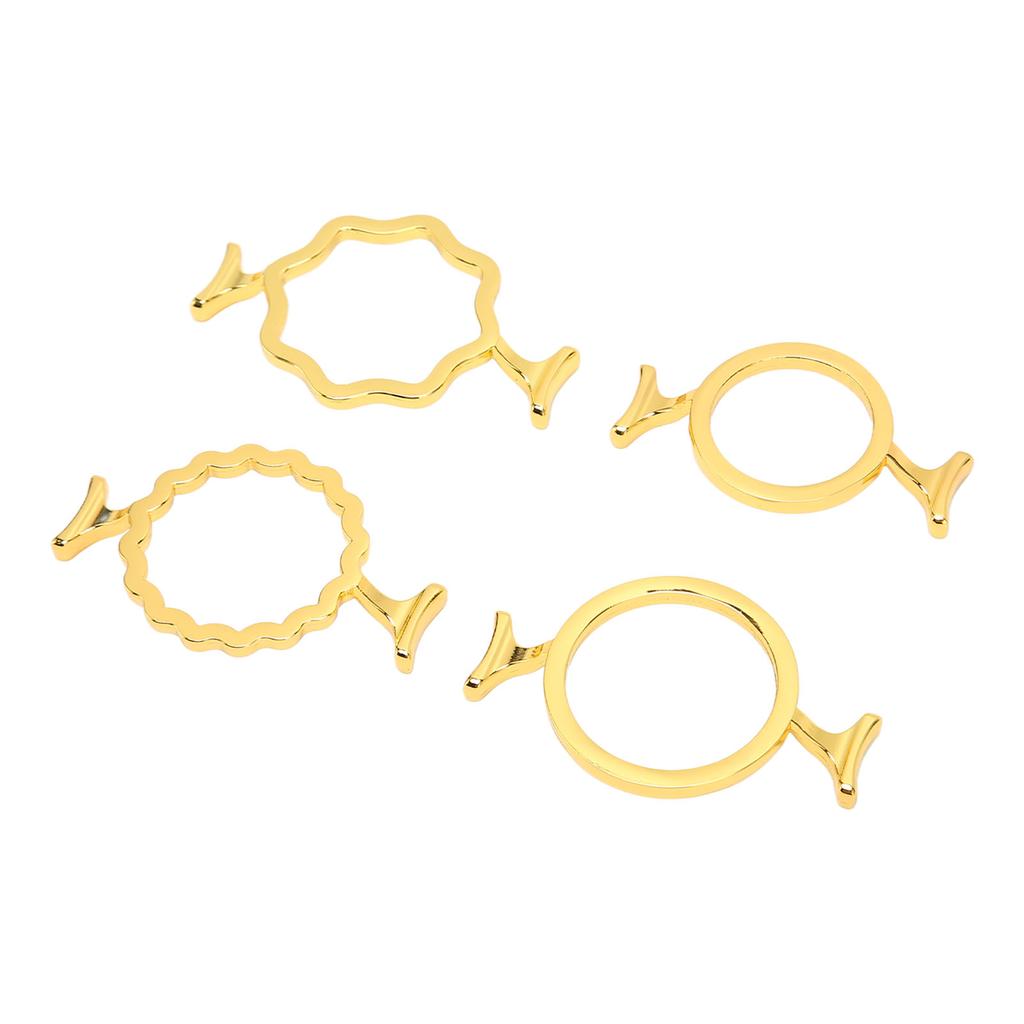 4Pcs Wax Seal Molds Gold Color Zinc Alloy Assorted Style Sturdy  Wax Seal Stamp Rings for 0.9