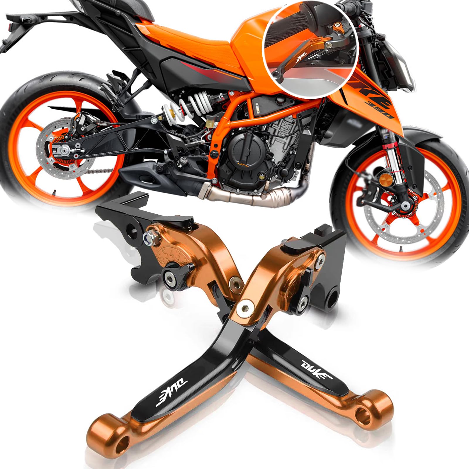 

KAGEFUNE For Duke DUKE 390/250/200/125 2024 Motorcycle Parts CNC 6 Speed Adjustable Retractable Brake чорний