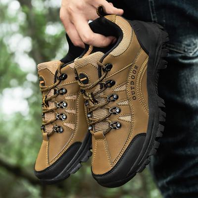 Extra Large Size Hiking Shoes Autumn and Winter Outdoor Sports Shoes Leather Surface Waterproof Low-top Hiking Shoes Small Amount