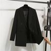Damen Umlegekragen Langarm Unifarben Blazer Normale Passform Pendlerstil Kurzer Mantel