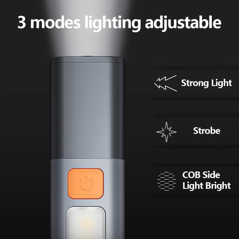 High lumen flashlight with variable zoom charging, suitable for camping, hiking, and home use Camping light and barbecue light