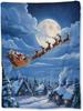 Christmas Dogs Blanket, Soft Lightweight Flannel Cute Puppies in Red Truck Throw Blanket for Couch, Bed, Travel & Home Decor