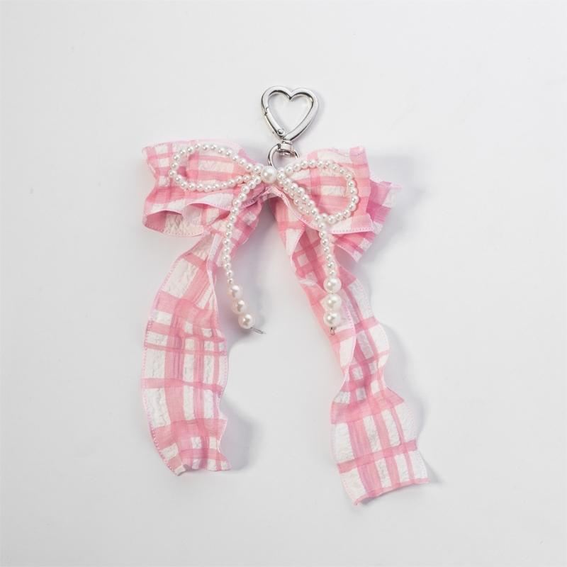 Pearls Bows Bag Charm Pendant Aesthetic Purse Charms Aesthetic Keychains Keyring for Women Backpack Purse Handbag Decors