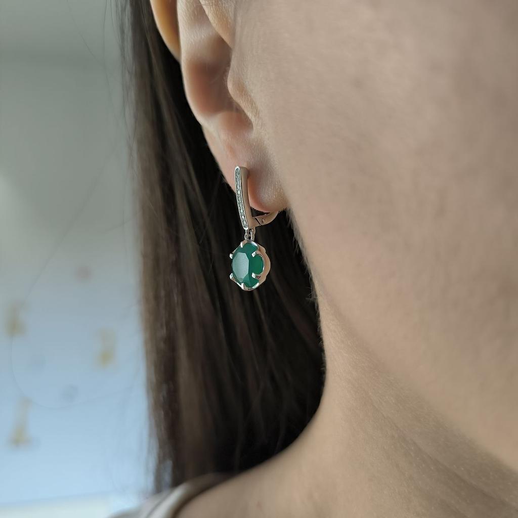Серебряные серьги с натуральным агатом 4.929ct (2189749)
