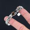 Sterlingsilber Trillion Mahagoni Obsidian Edelstein Wurzelchakra Armreif