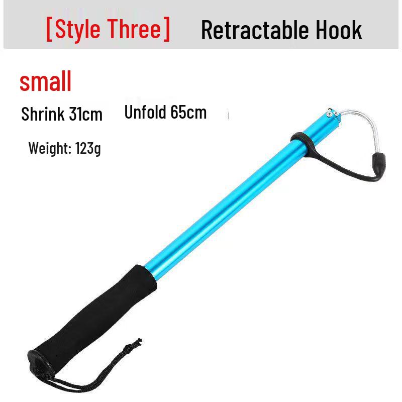 Retractable Fishing Gaffs: Rubber Handle, Aluminum Alloy Grabber, Wooden Options