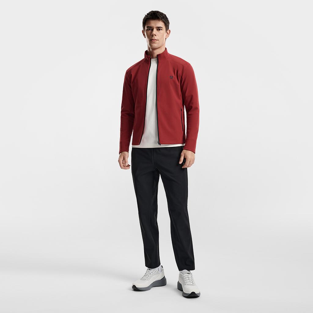 Fila Fitness Series Simple Classic Casual Sports Training Comfortable Versatile Knitted Jacket Men jackets Deep-Burgundy A11M611504FWI