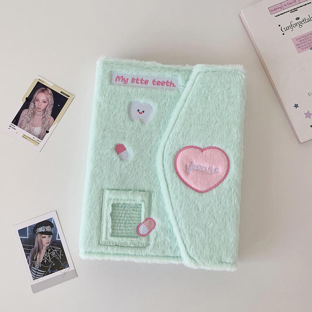 Korean Style A5 Sweet Plush Photo Album Love 3 Inch Small Fresh Collect Book For Girls Star Chasing Card Binder