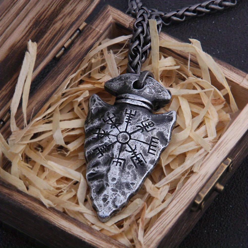 Helmet of Awe and Viking Vegetarian Iron Viking Spear Pendant Necklace with Chain As A Men s Gift чёрный