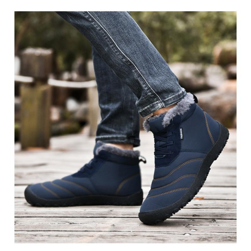 Winter Übergröße Herren Mid-Top Warme Schneestiefel Verdickt und Gepolstert Lässige Herrenschuhe