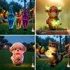 2D Flat Neon Color Cat Garden Stake Whimsical Animal Yard Decor for Outdoor Garden Flowerbed Standout Ornament