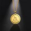  Arcana Tarot Pendant Necklaces Stainless Steel Round Tarot Cards Necklace for Men Vintage Astrology Jewelry Gift